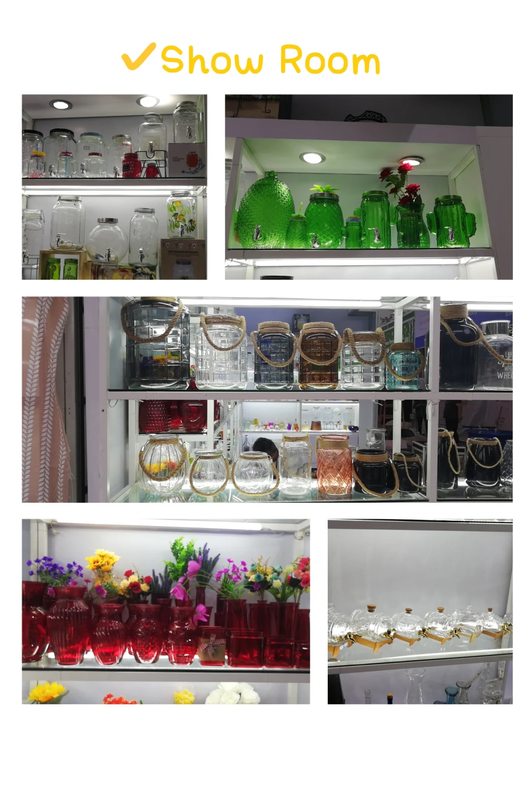 Round Glass Preserve Food Storage Jar with Glass Lid