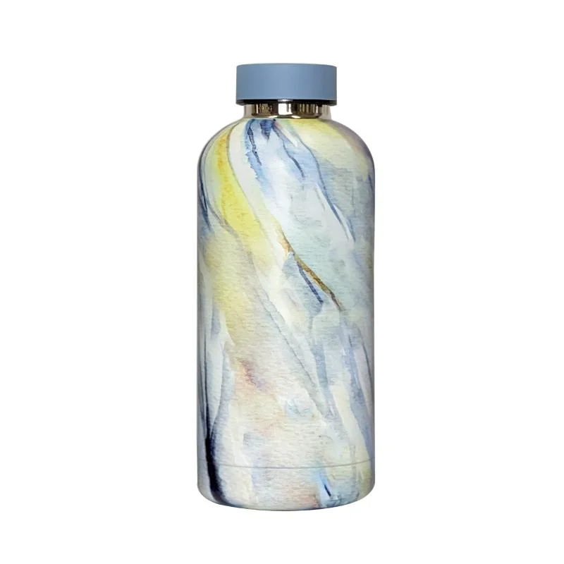Double Wall Stainless Steel Marbling Painting Water Bottle Vacuum Insulated Flask