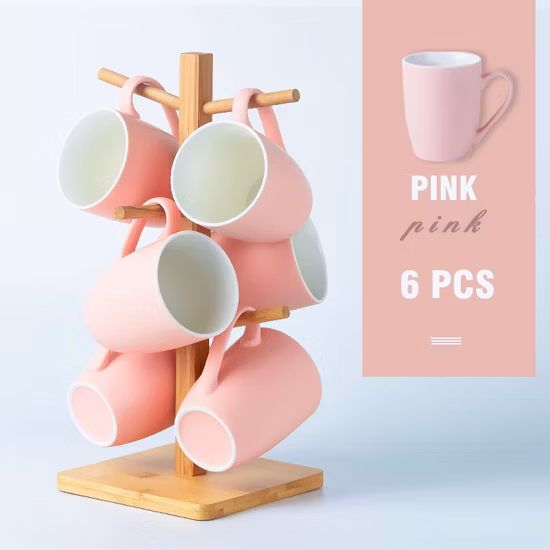 6 PCS Colorful Ceramic Mugs for Daily Use or Promotional Gifts/Custom Logo Accepted