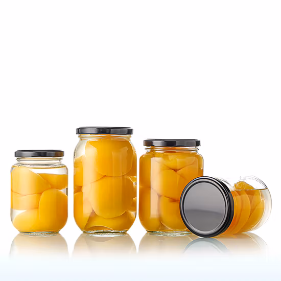 Round Glass Preserve Food Storage Jar with Glass Lid