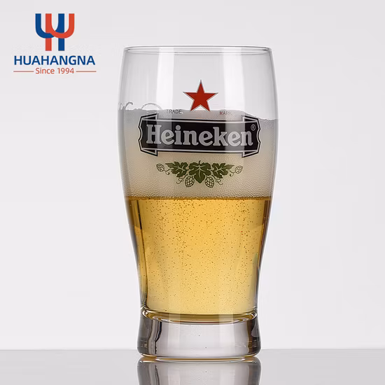 Free Sample 580ml Wholesale Custom Printed Pint Beer Glass Cup Tulip Beer Glassware for Restaurant Bar
